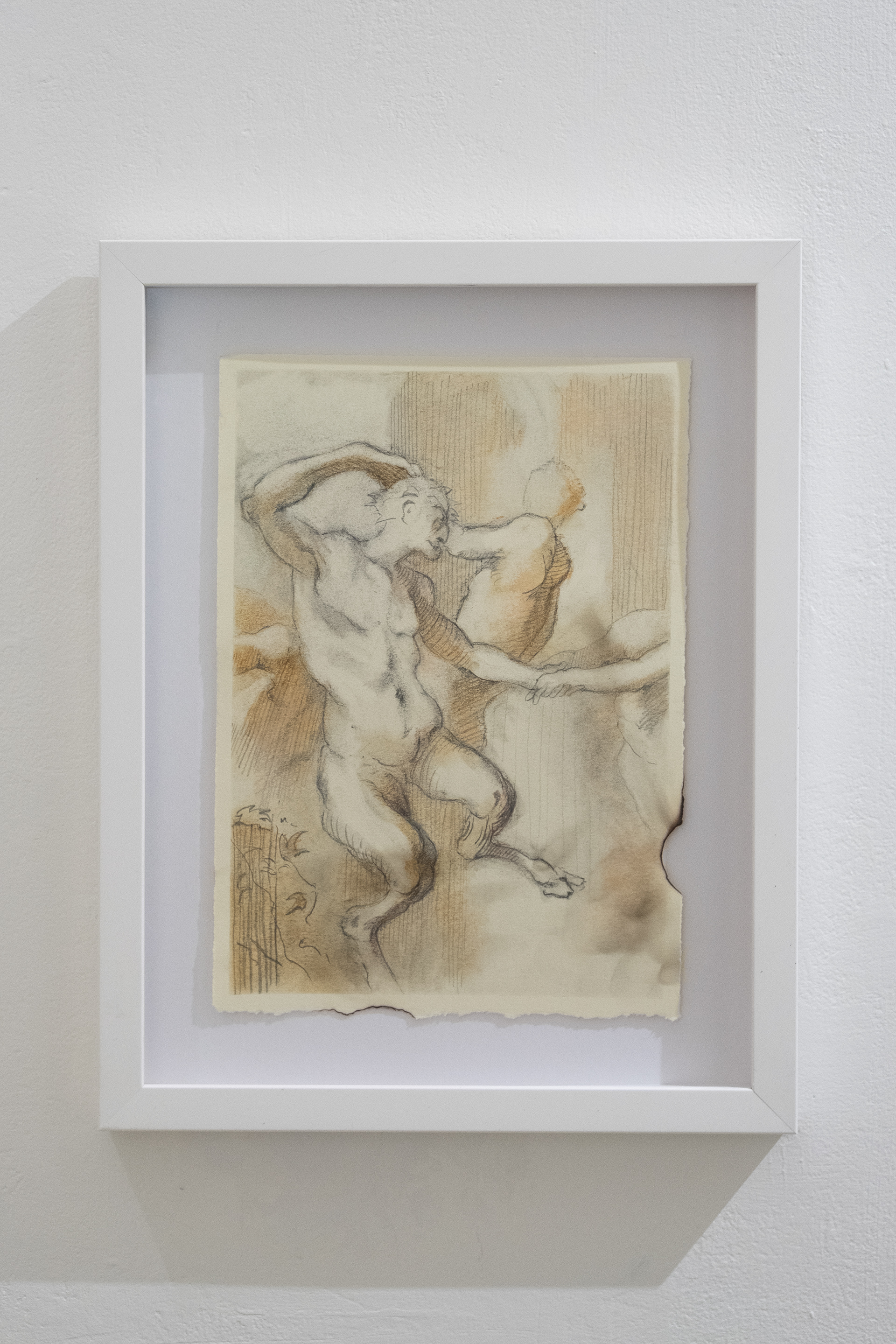 Revellers IV, 2024, charcoal, graphite, and pastel on paper, 10 x 8 in