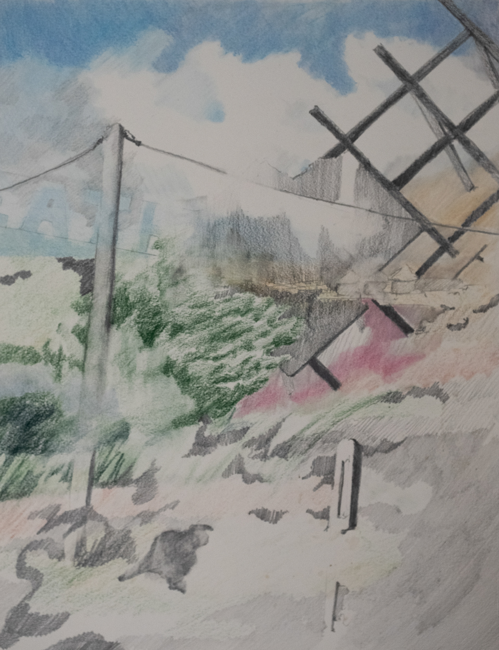 Untitled III, 2024, graphite and pastel on paper, 14 x 11 in