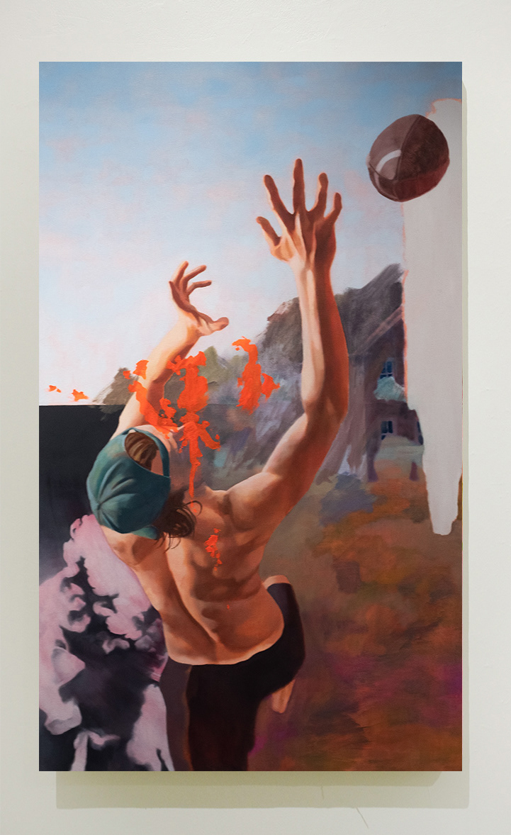 You'll Get the Next One Champ, 2024, oil on canvas, 55 x 35 in