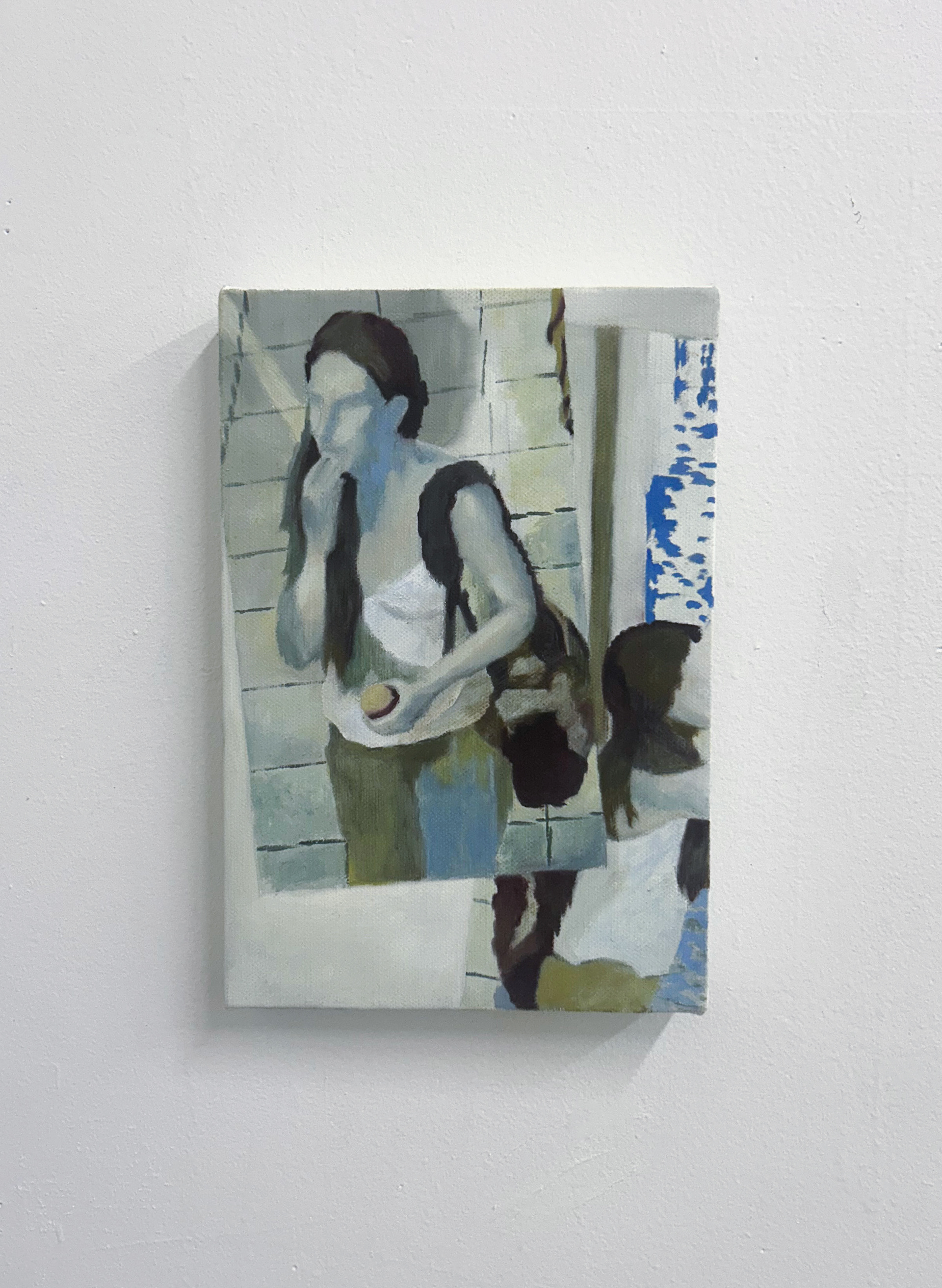 Shoplifter Eve, 2026, oil on linen, 9 x 6 in