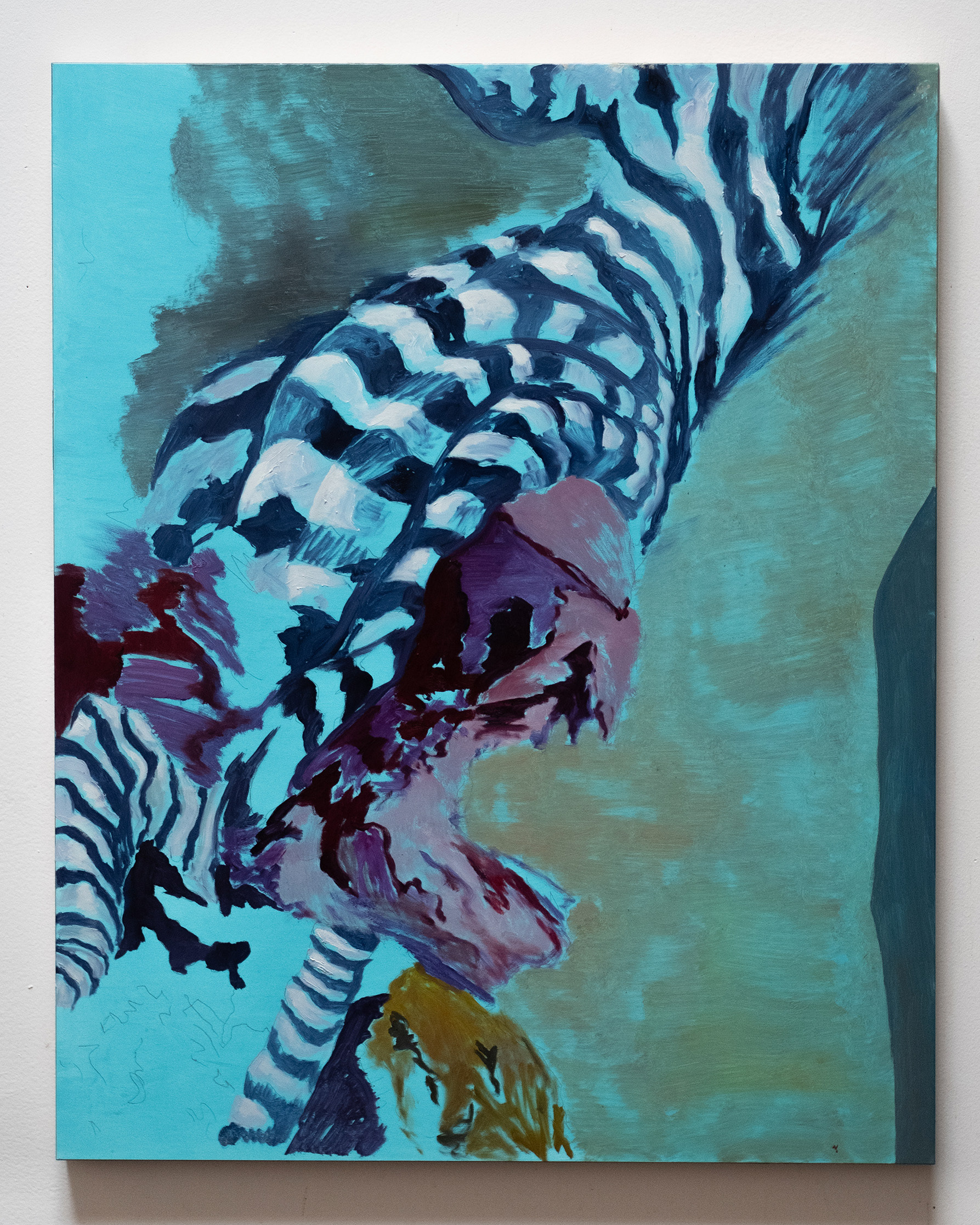Synthetic Stripes No. 2, 2024, oil on panel, 20 x 16 in