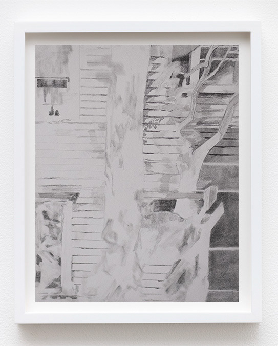 Sidewalk Landscape, 2025, graphite on paper, 9 x 6 in