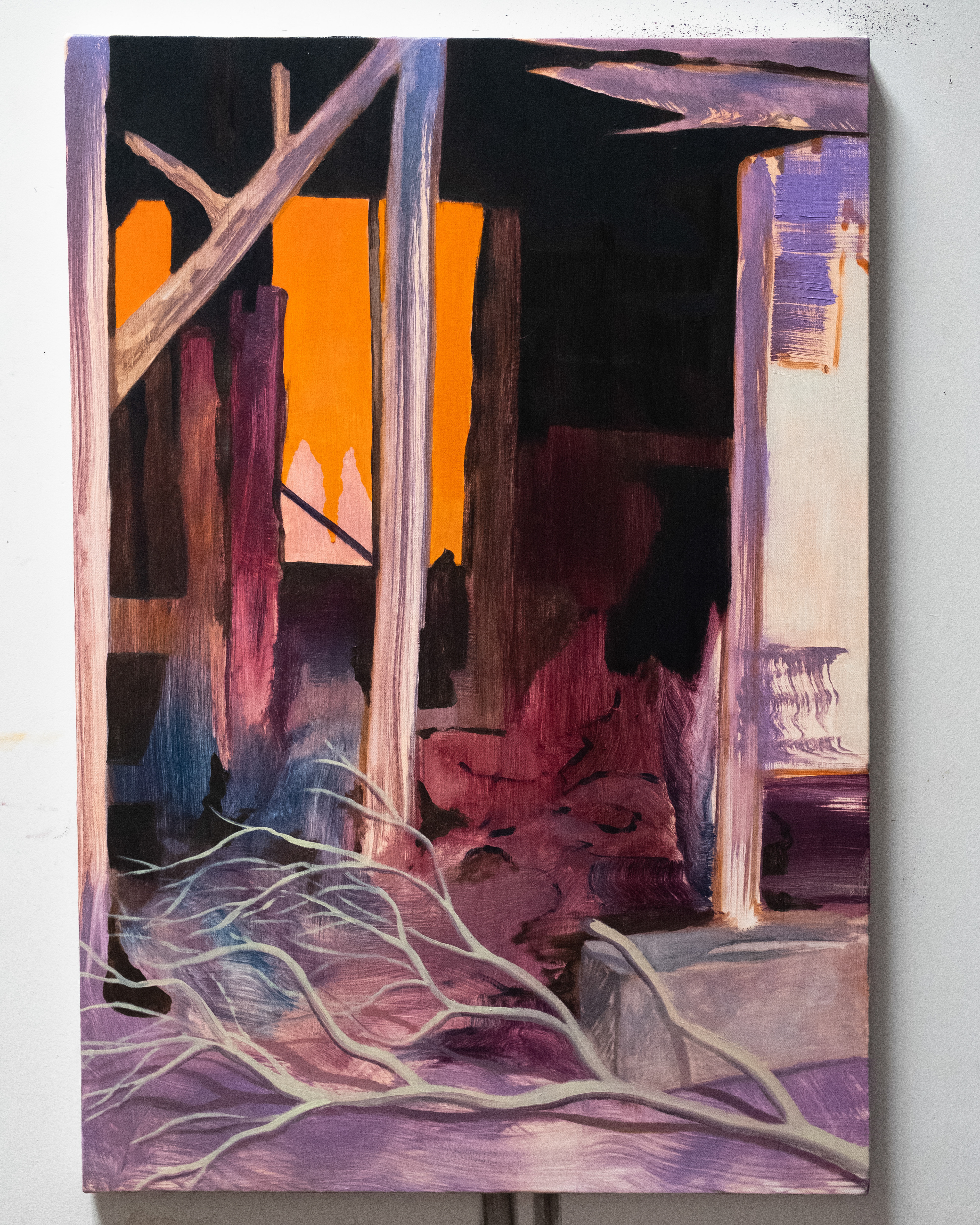 House I (A Room of Teeth), 2024, oil on canvas, 35 x 24 inches