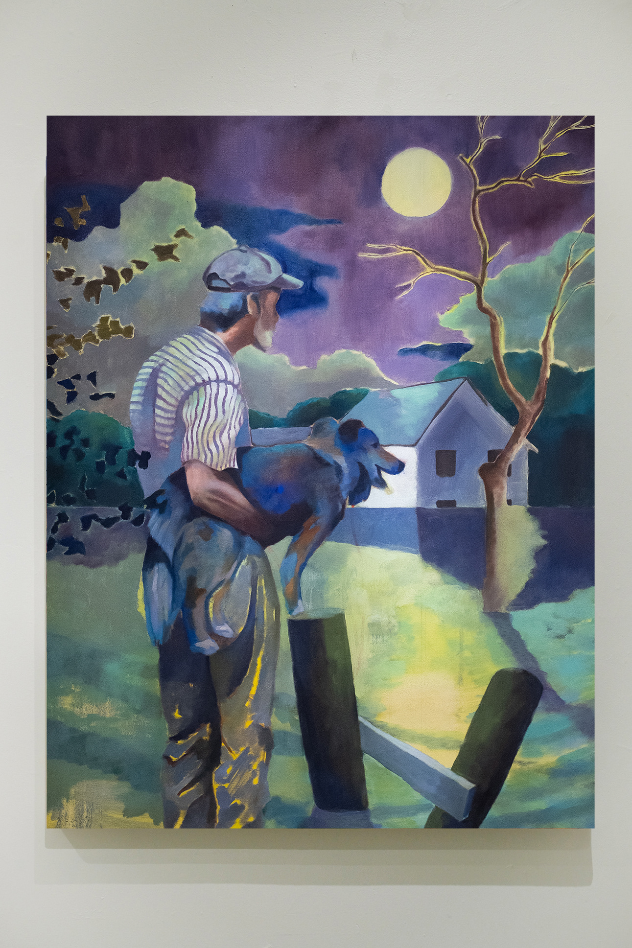 Get the Dog, 2024, oil on canvas, 47 x 36 in