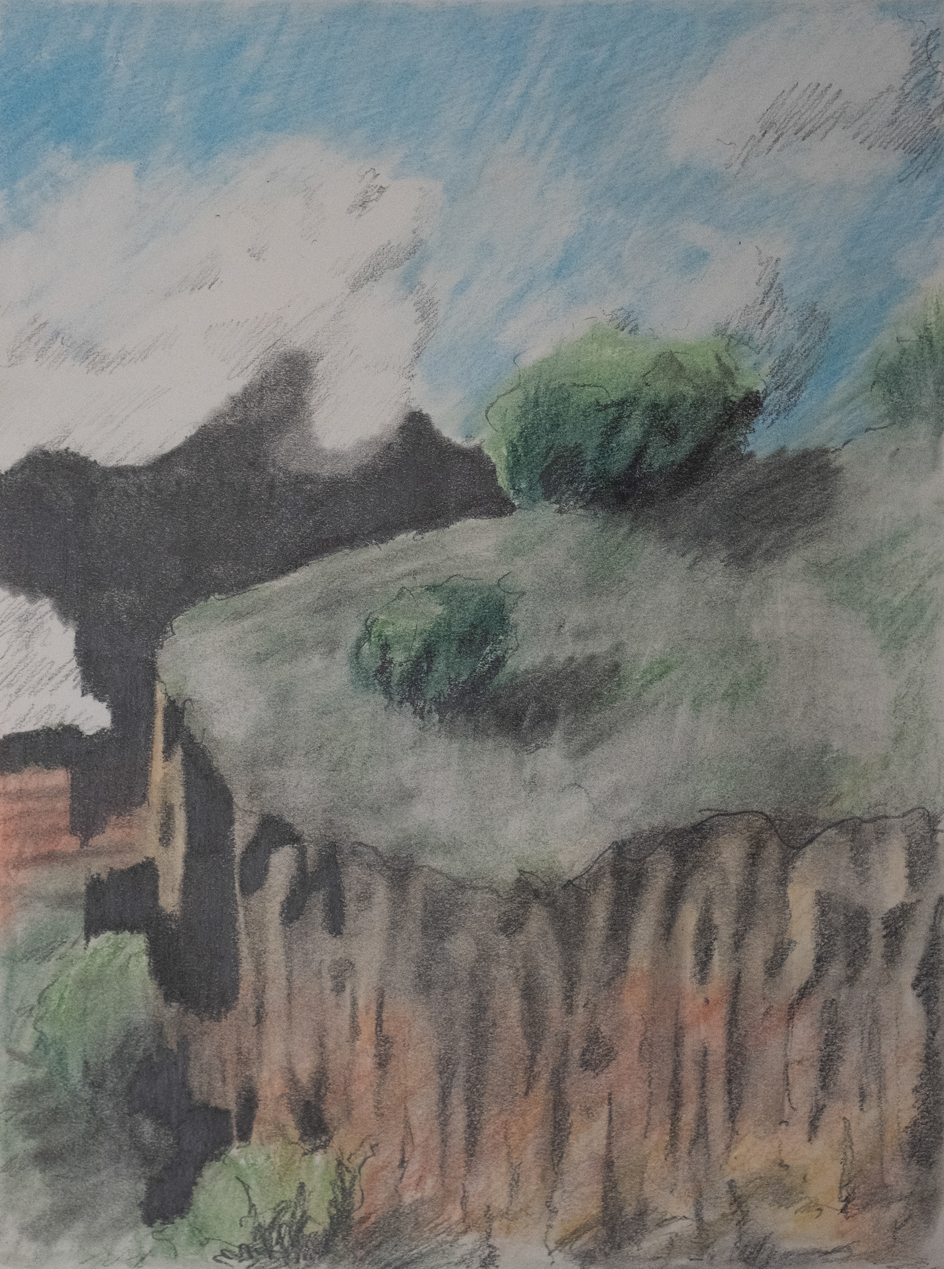 Untitled IV, 2024, graphite and pastel on paper, 12 x 9 in