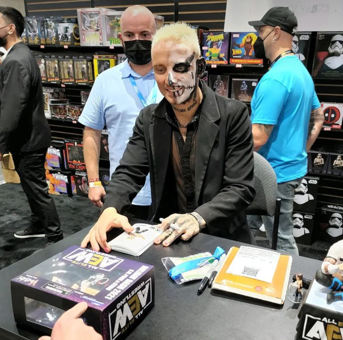 AEW's Darby Allin with Minimates and Vinimates.