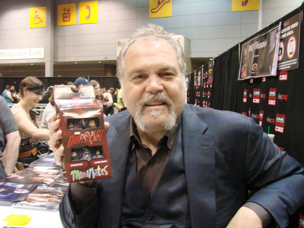 Vincent D'Onofrio with his Marvel's Daredevil Minimates