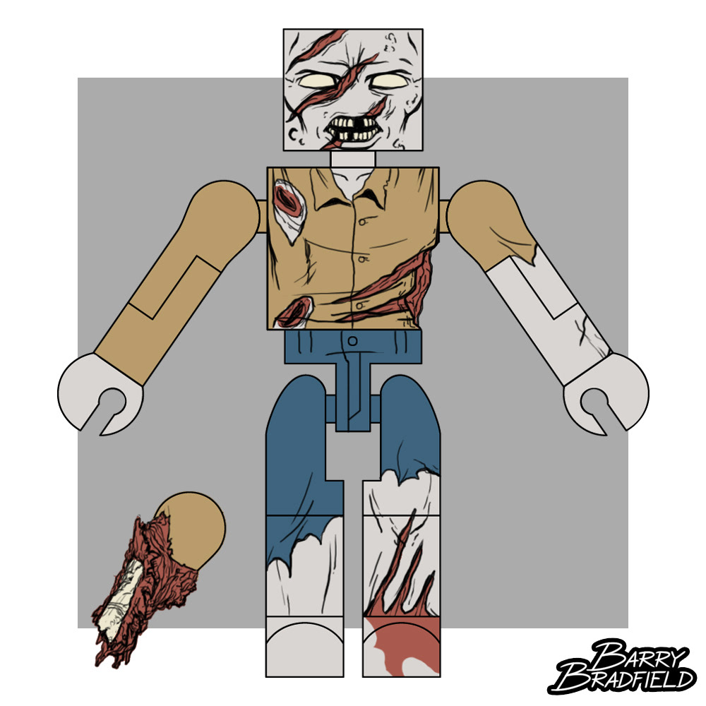 Tiger-Attacked Zombie | The Walking Dead Wave 7