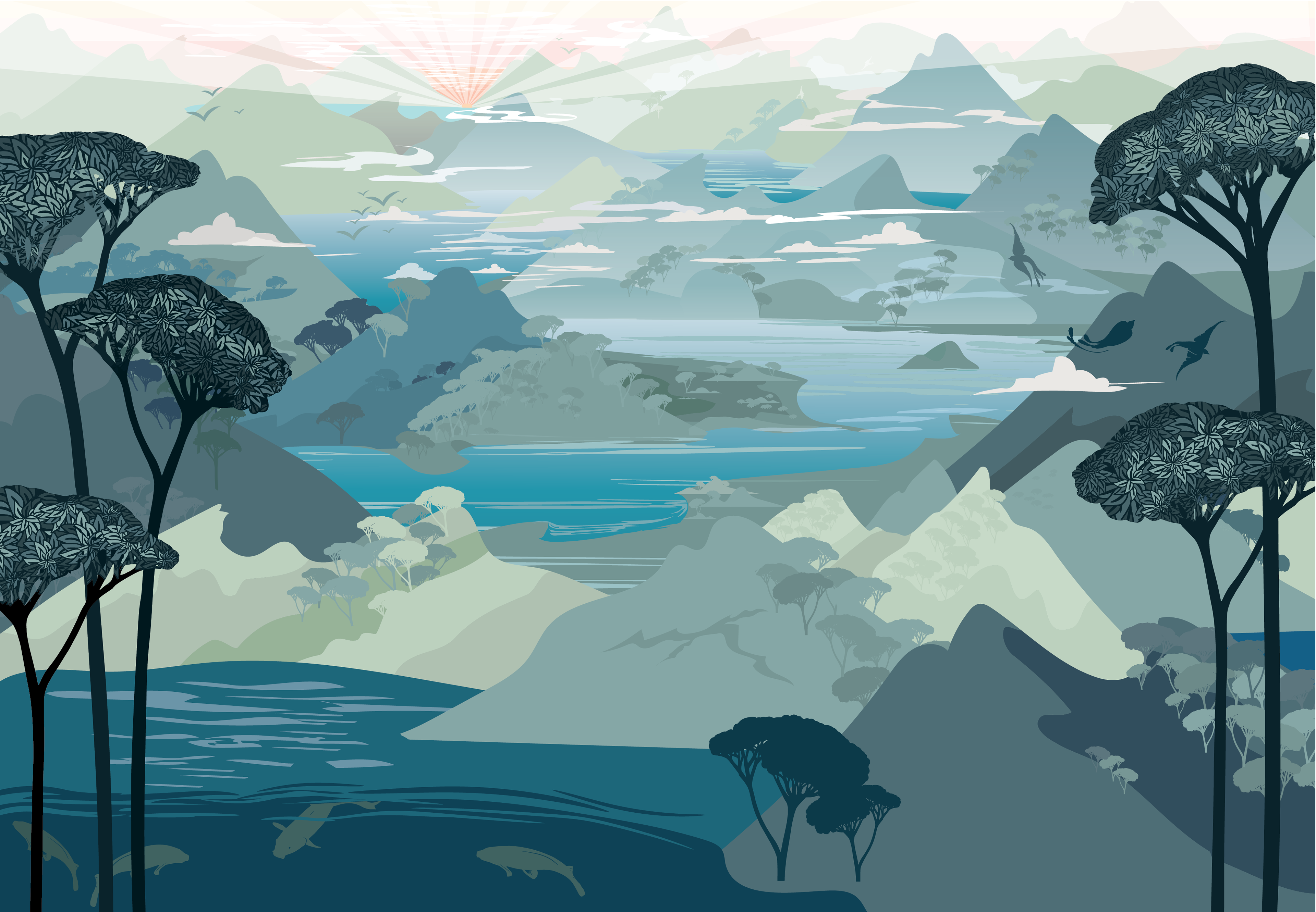 The Avalon Wall Mural