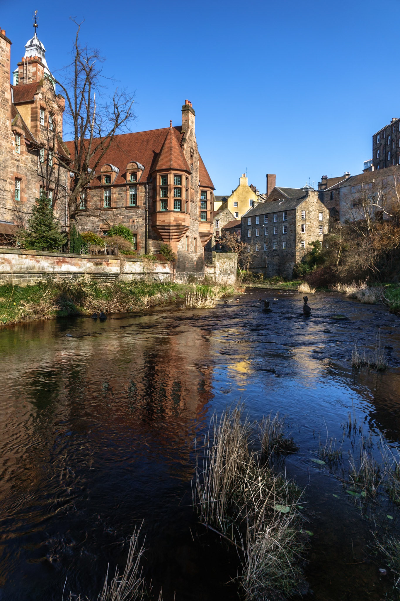 A river running through the center of Edinburgh to the port of Leith. It has a lovely path, which follows it along its course.
