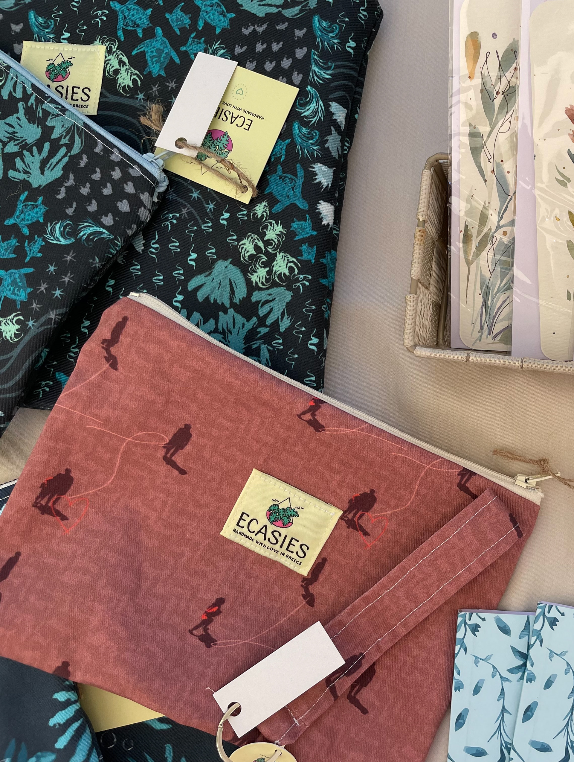 Custom pattern zip pouch and matching key holder