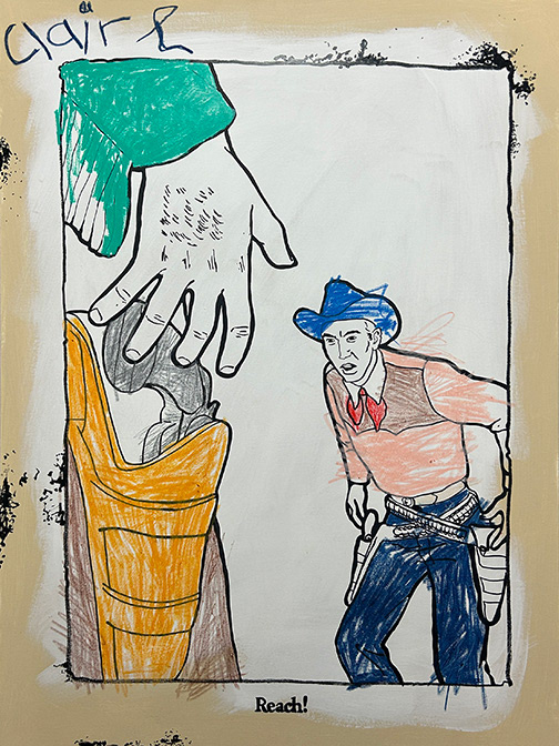 Reach!, Mixed medium, 36'' x 48'', 2025