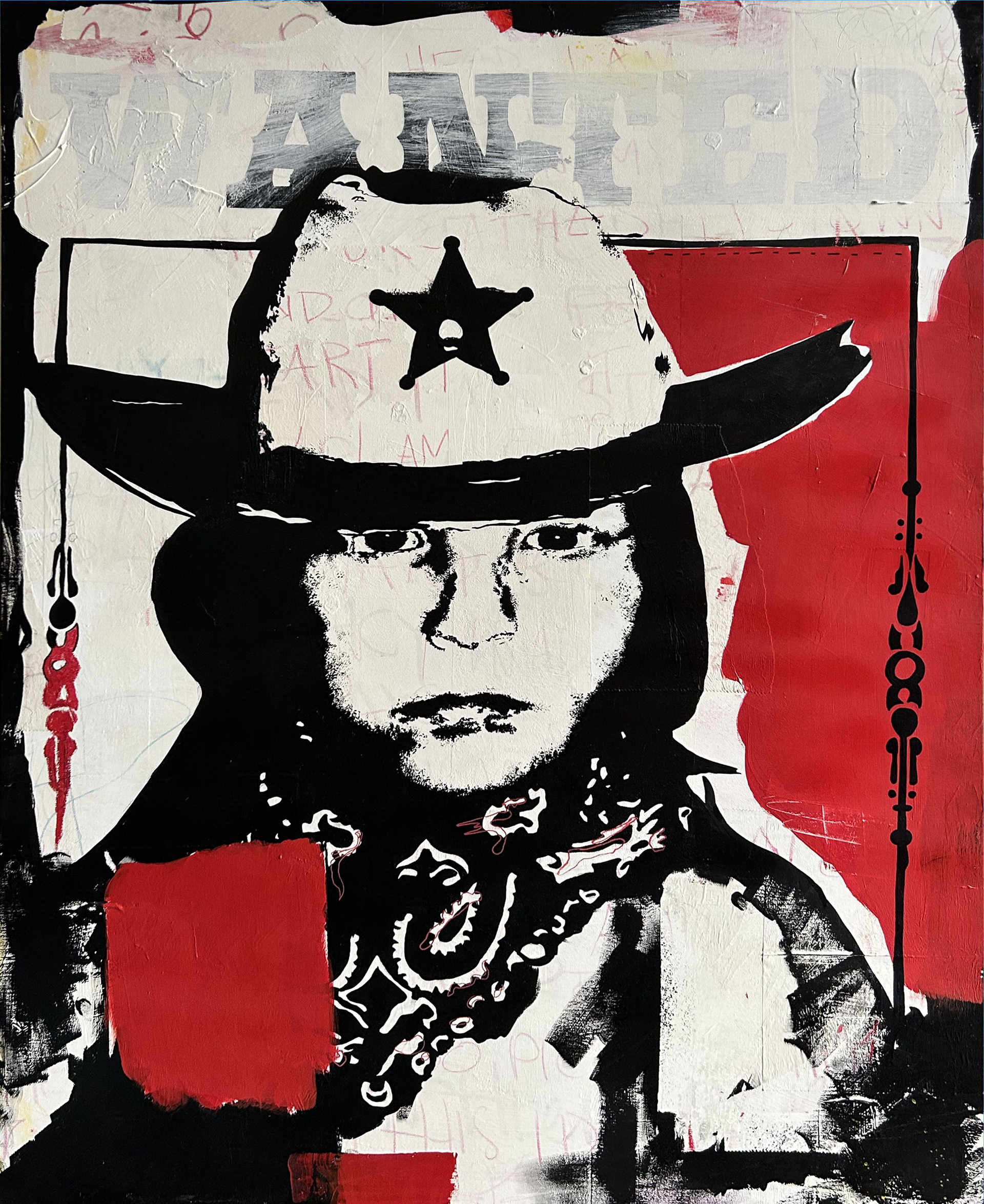 She's my idol, Mixed medium, 36'' x 48'', 2023