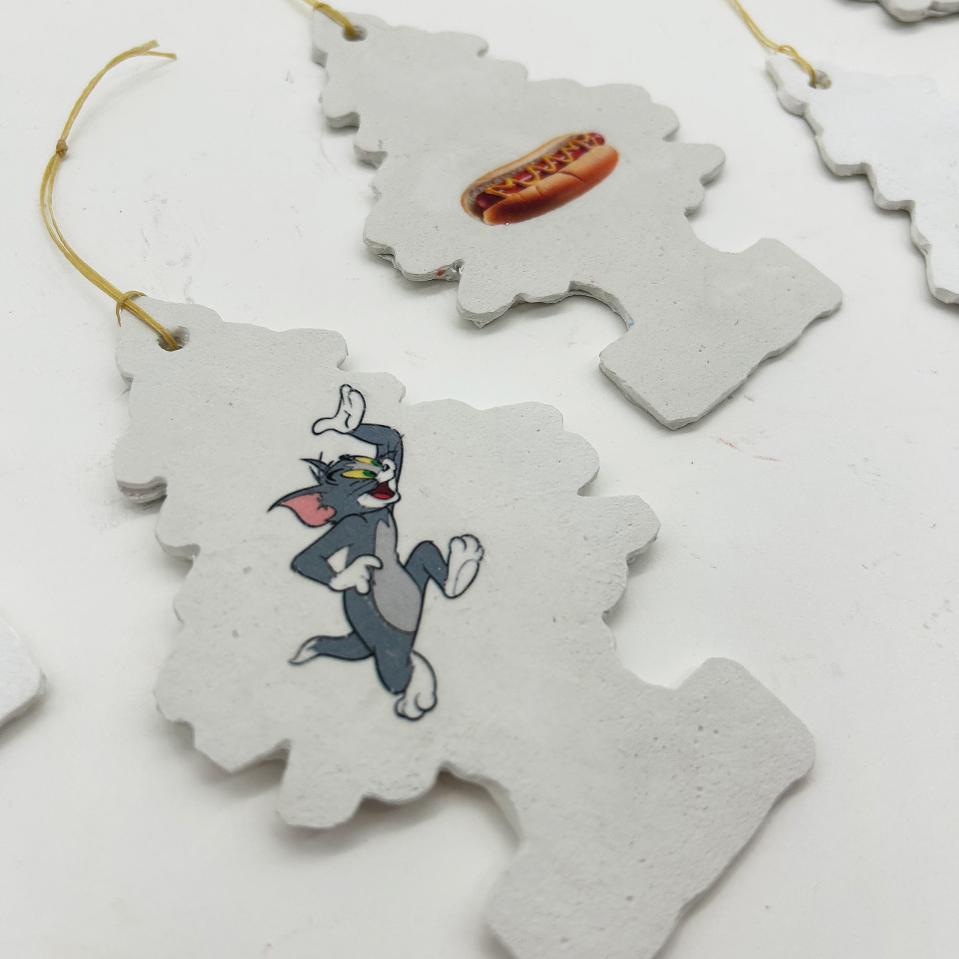 Bargain Bin Icons, Image transfer on plaster, 2.99'' x 7.48'', 2025