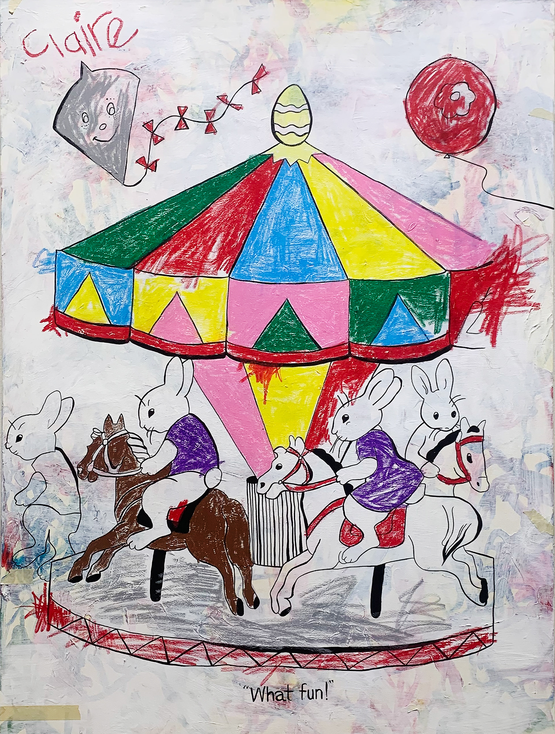 Leaving the nest : 2007, Mixed medium, 36'' x 48'', 2023