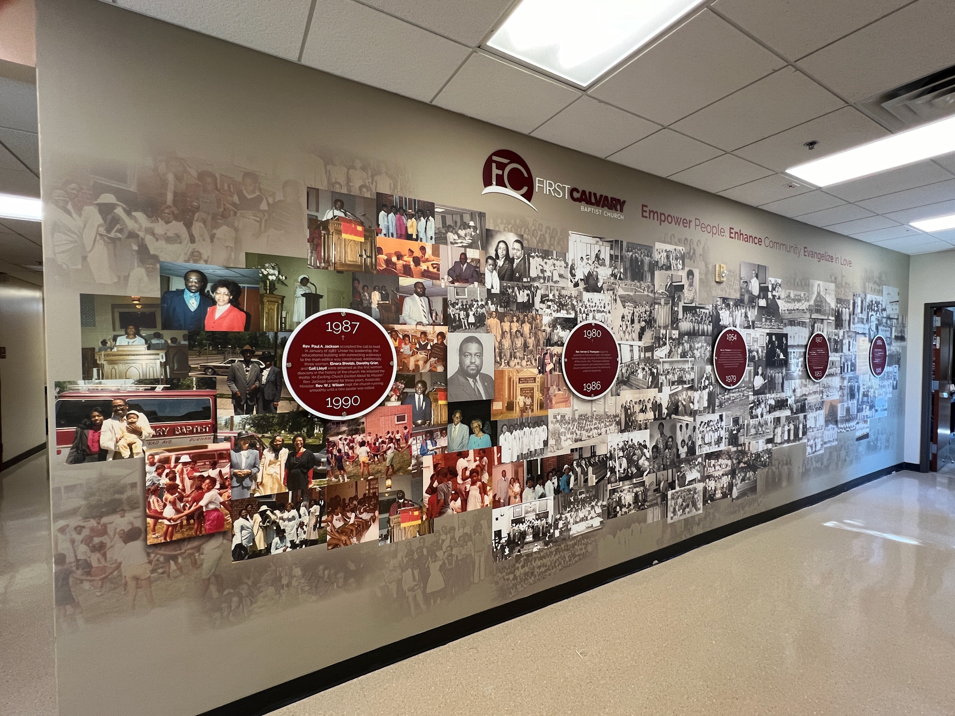 First Calvary Baptist Church History Wall