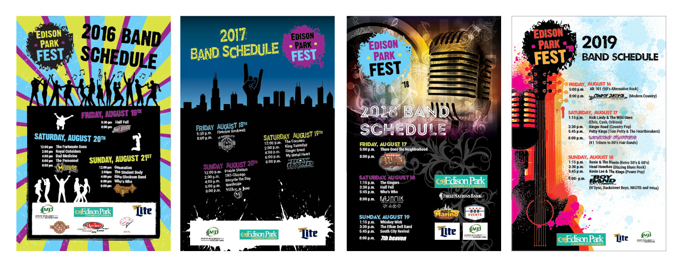 Posters promoting Edison Park, IL Chamber of Commerce annual summer festival