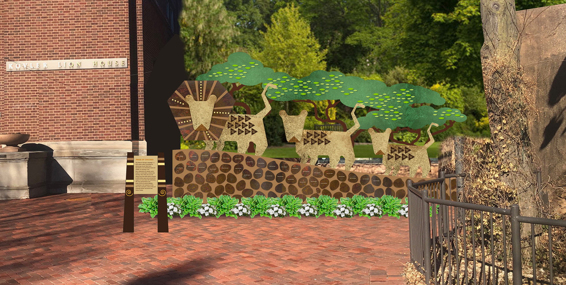 Proposed donor recognition for the Lincoln Park Zoo lion exhibit