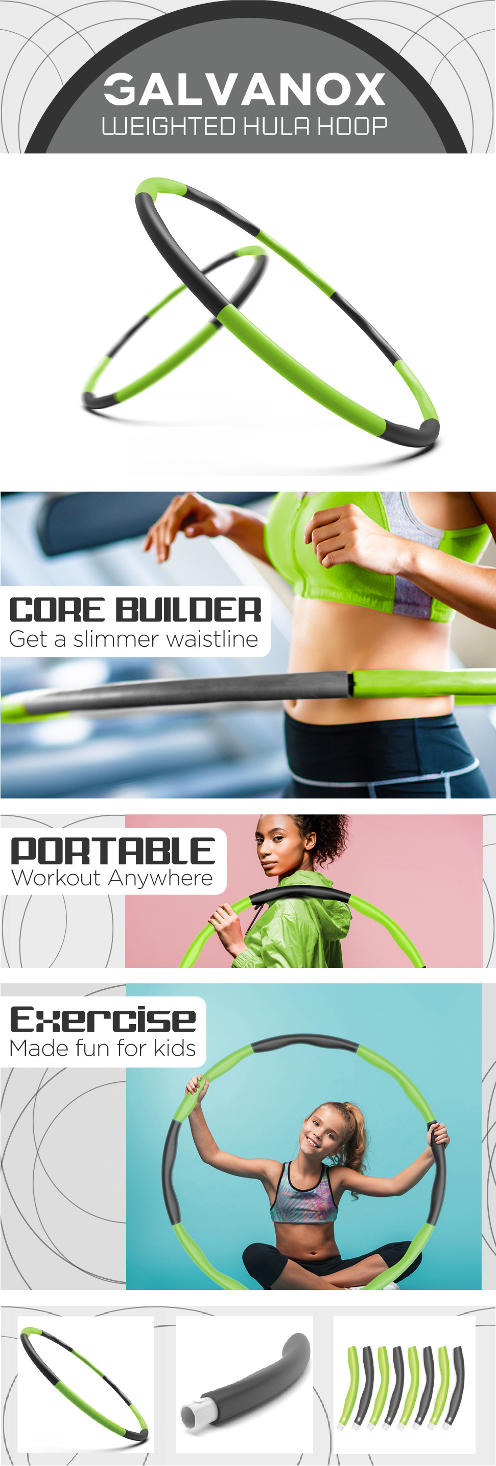 Hula Hoop in Neon Green.