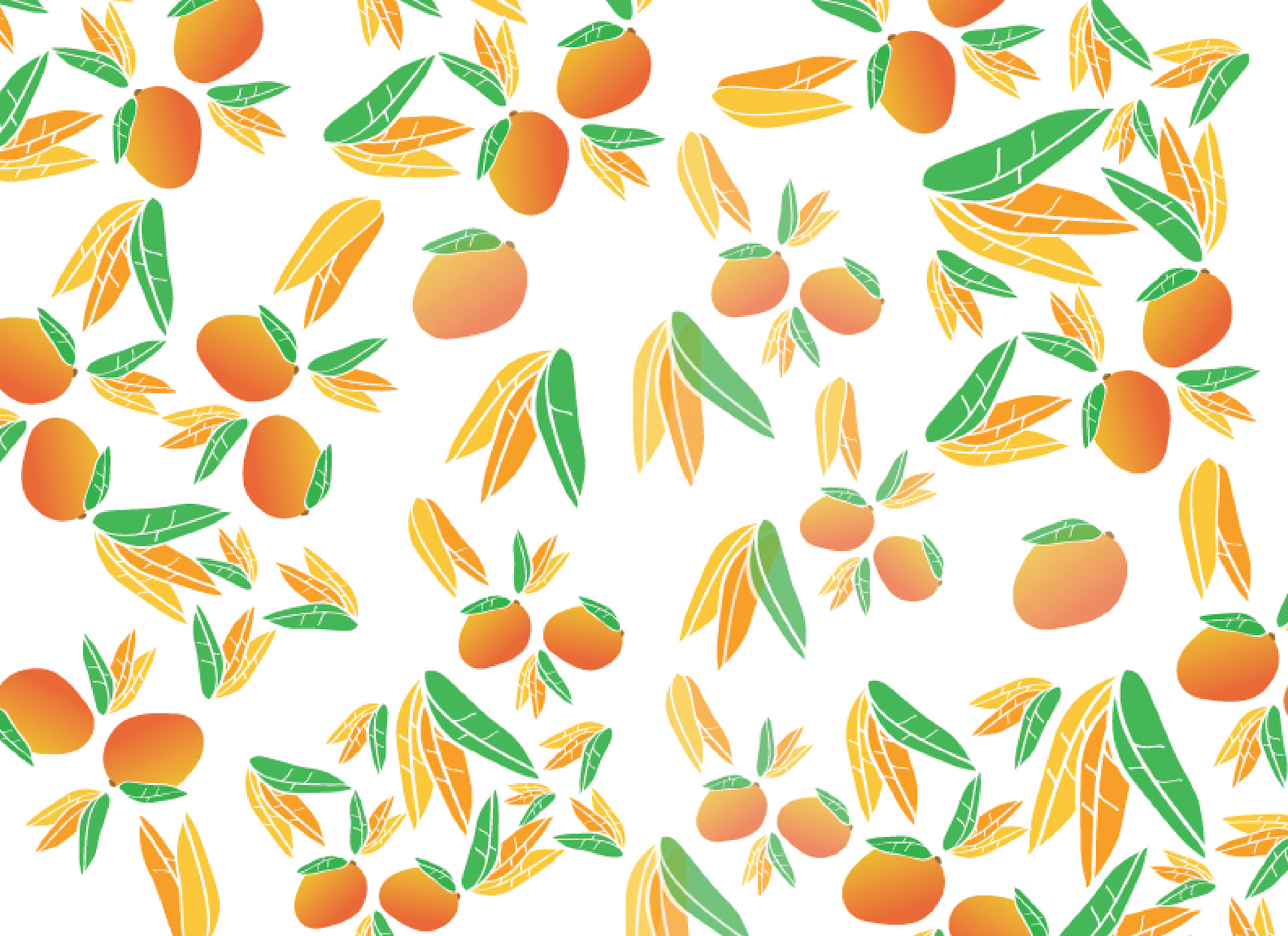Illustration I created for box-decided not to use the mangoes and only the leaves of mango tree (Color is brighter here than true print)