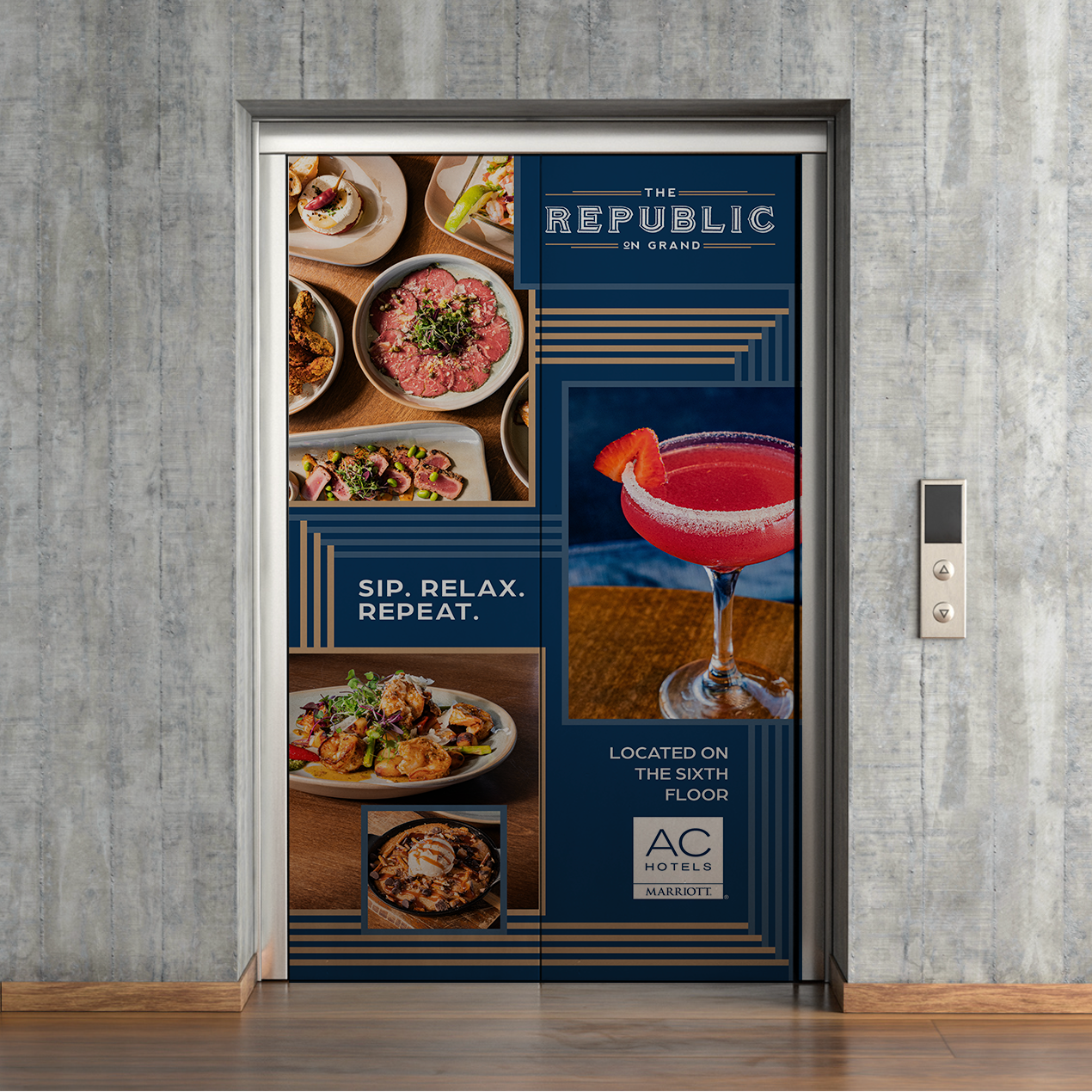 Elevator Cling for The Republic on Grand (October 2024)