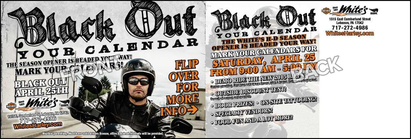White's H-D Postcard Mailer