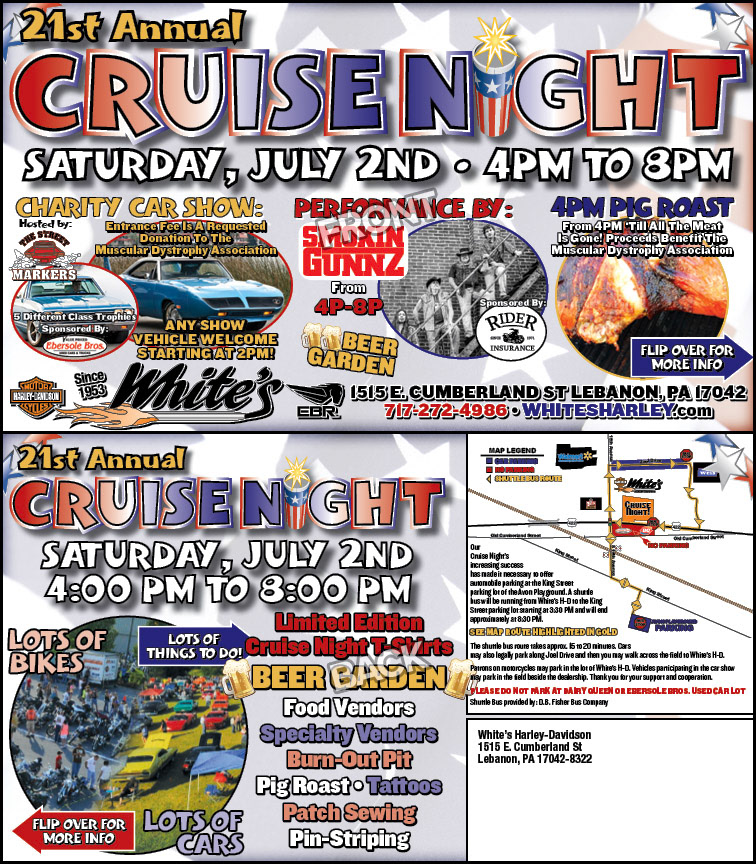 White's H-D Cruise Night Postcard Mailer