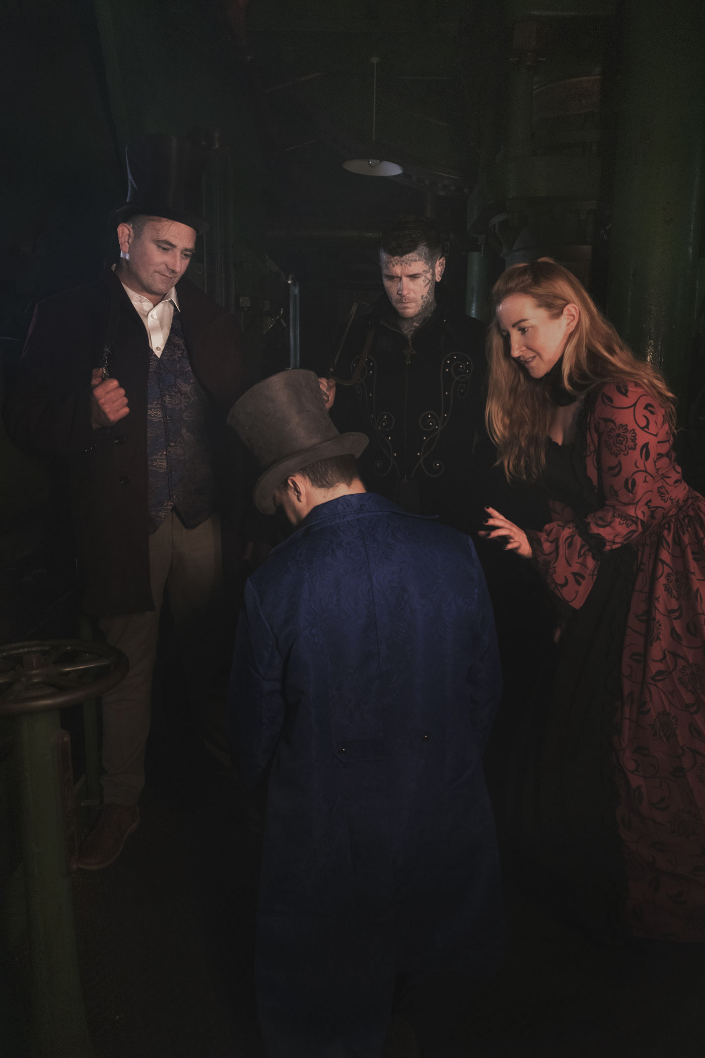 Sweeney Todd, Mr. Sowerberry and Ruby surround Twist