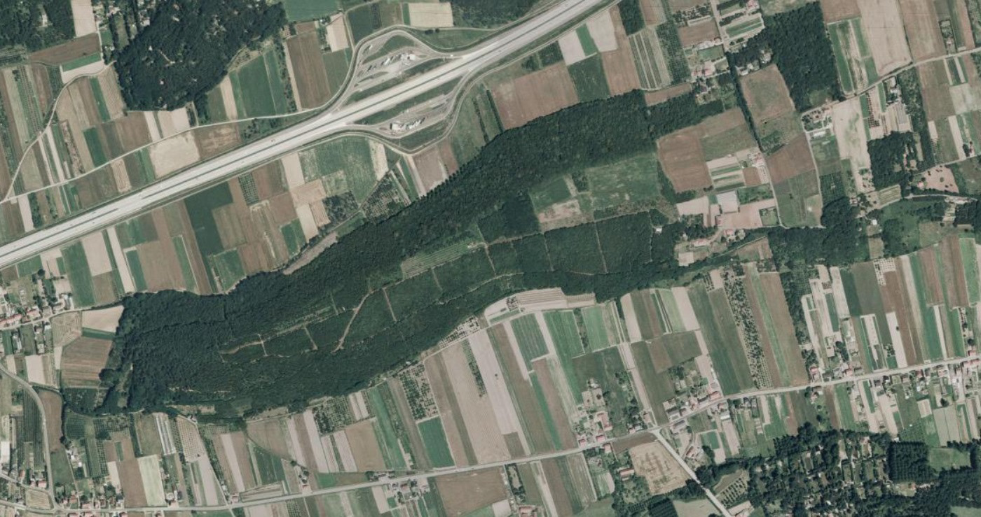 Een luchtfoto van de Beninksberg in 1979-1990 (copyright Geopunt Vlaanderen)