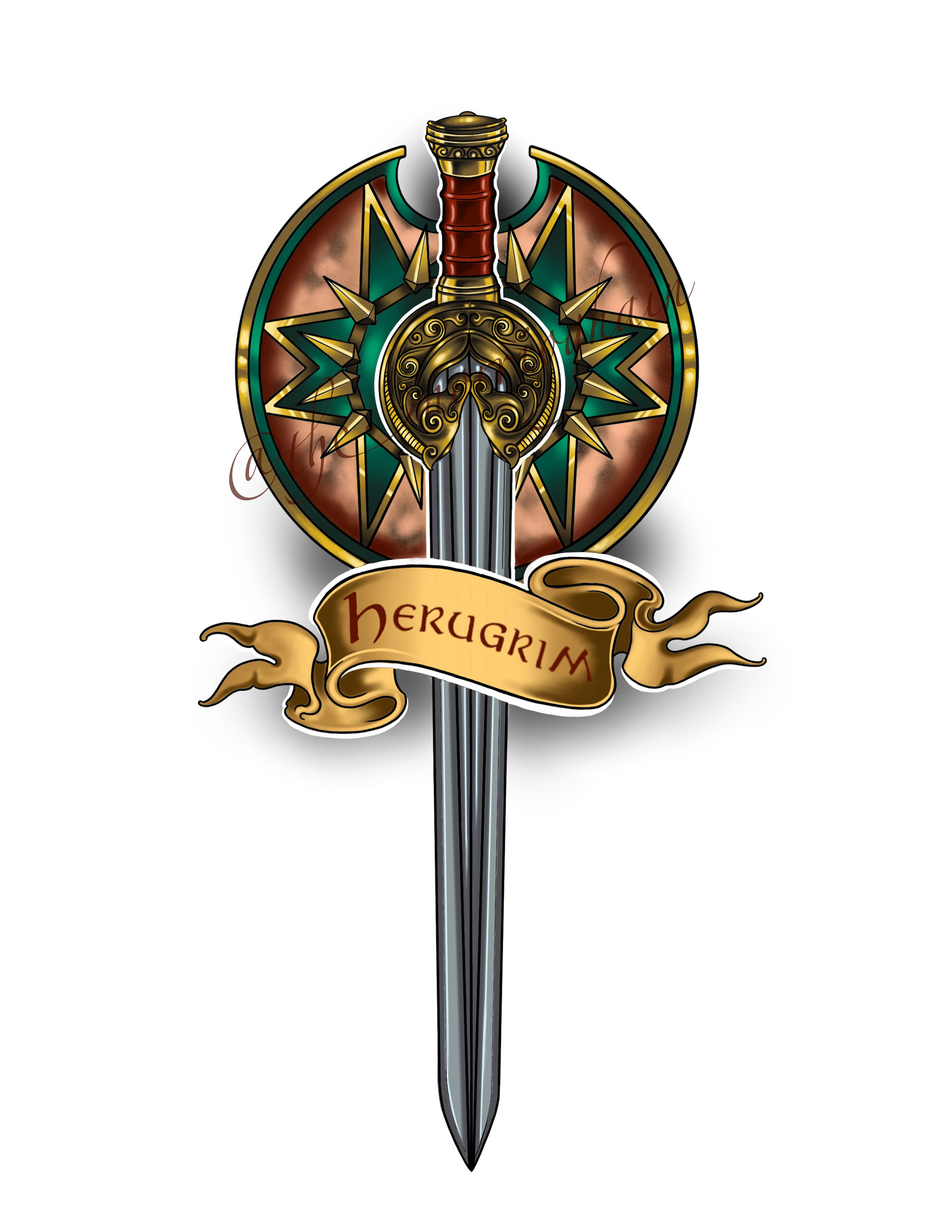 Herugrim, Theoden's Blade - Lord of the Rings - 10+ Inches