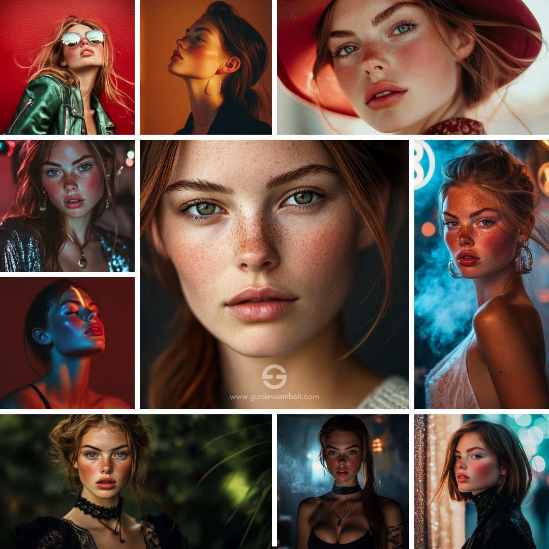 All images generated using AI. The goal here is to aim for character consistency. I am trying to replicate the "photoshoot" and post-production process in AI.