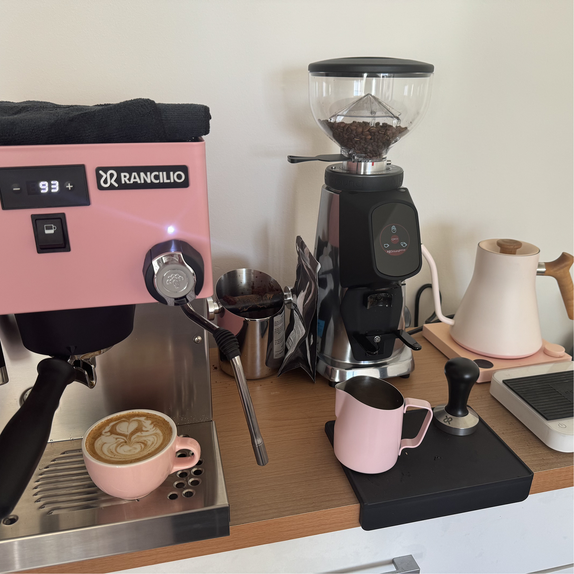 Crafting coffee and pink vibes in the home brew lab. ☕️