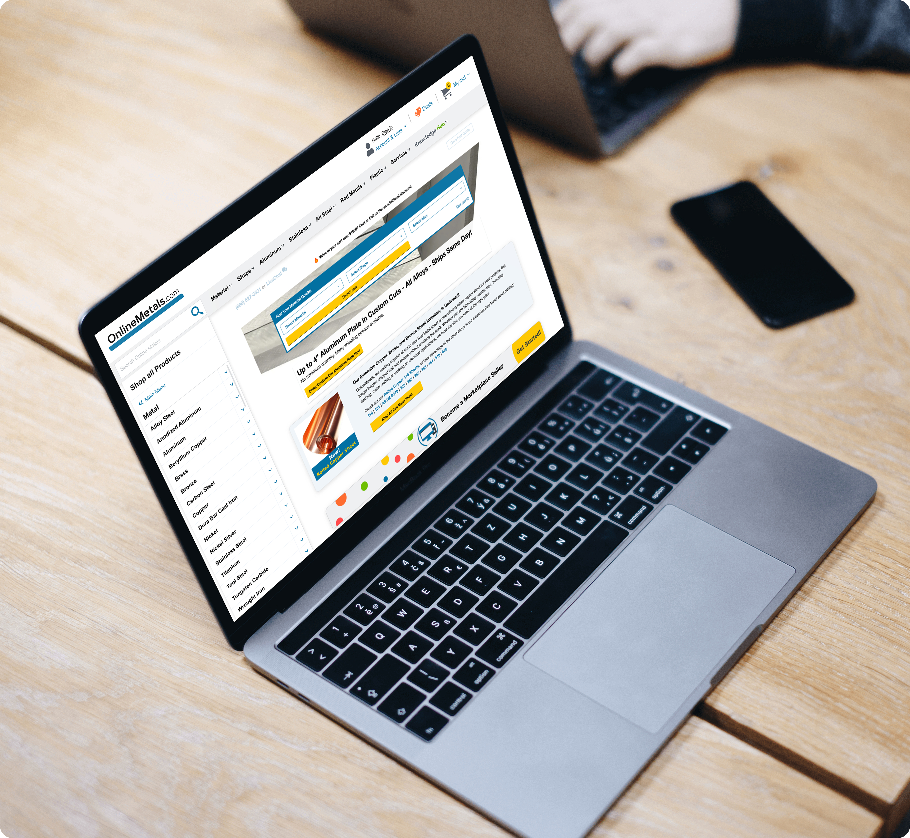 Desktop Mockup - Metal category open