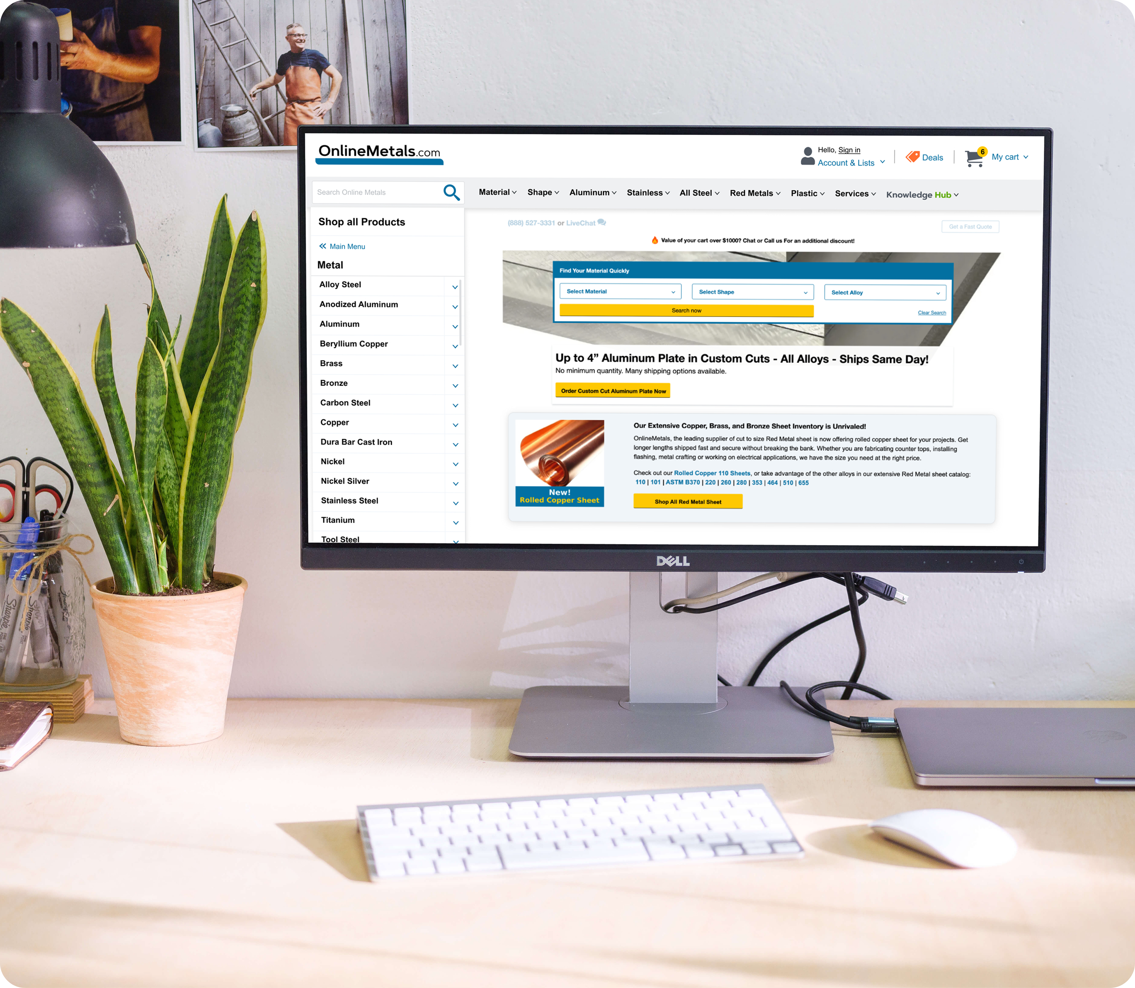Desktop Mockup - Metal category open