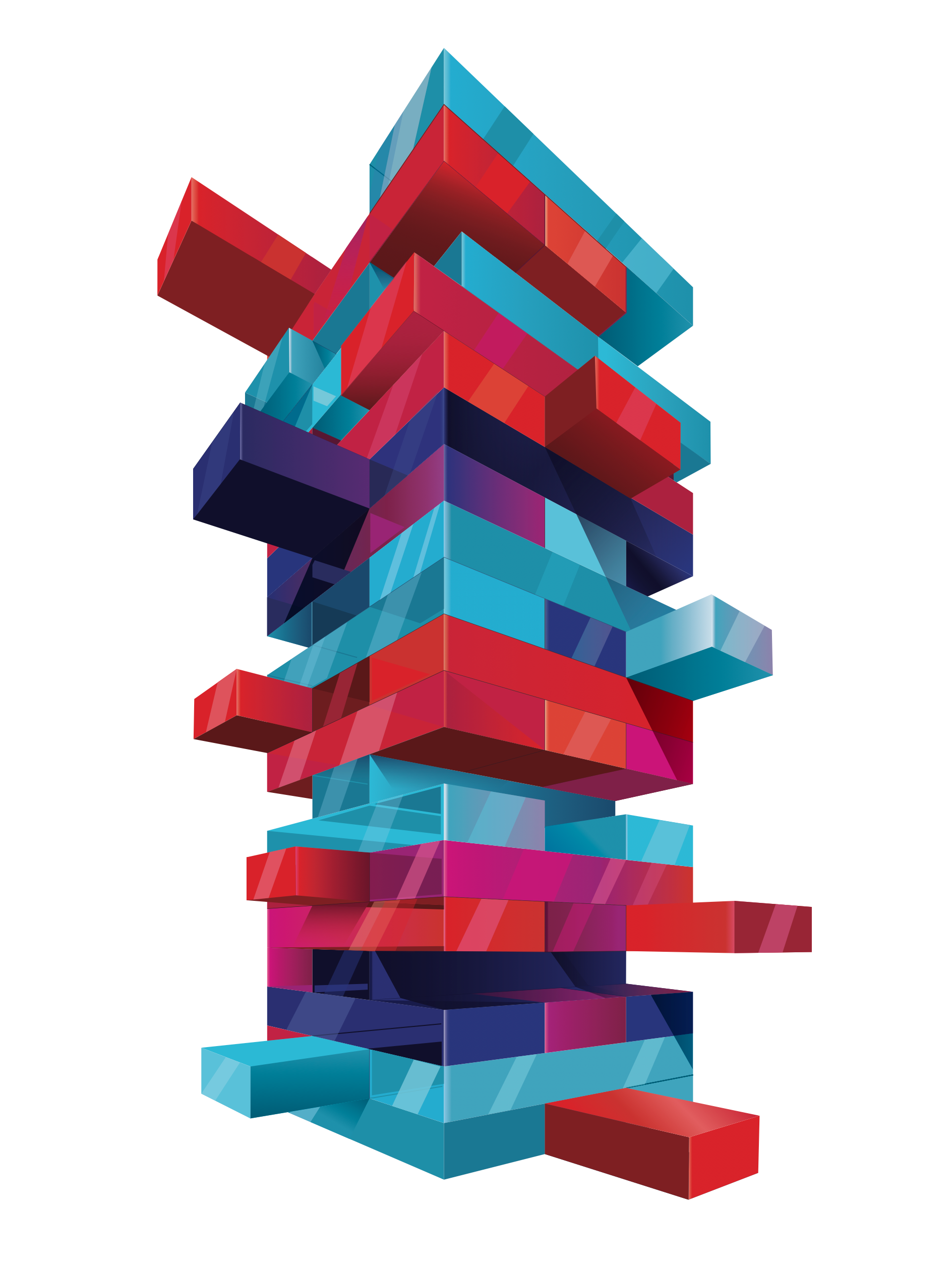 Client wanted vector art of a colorful clear jenga like tower
