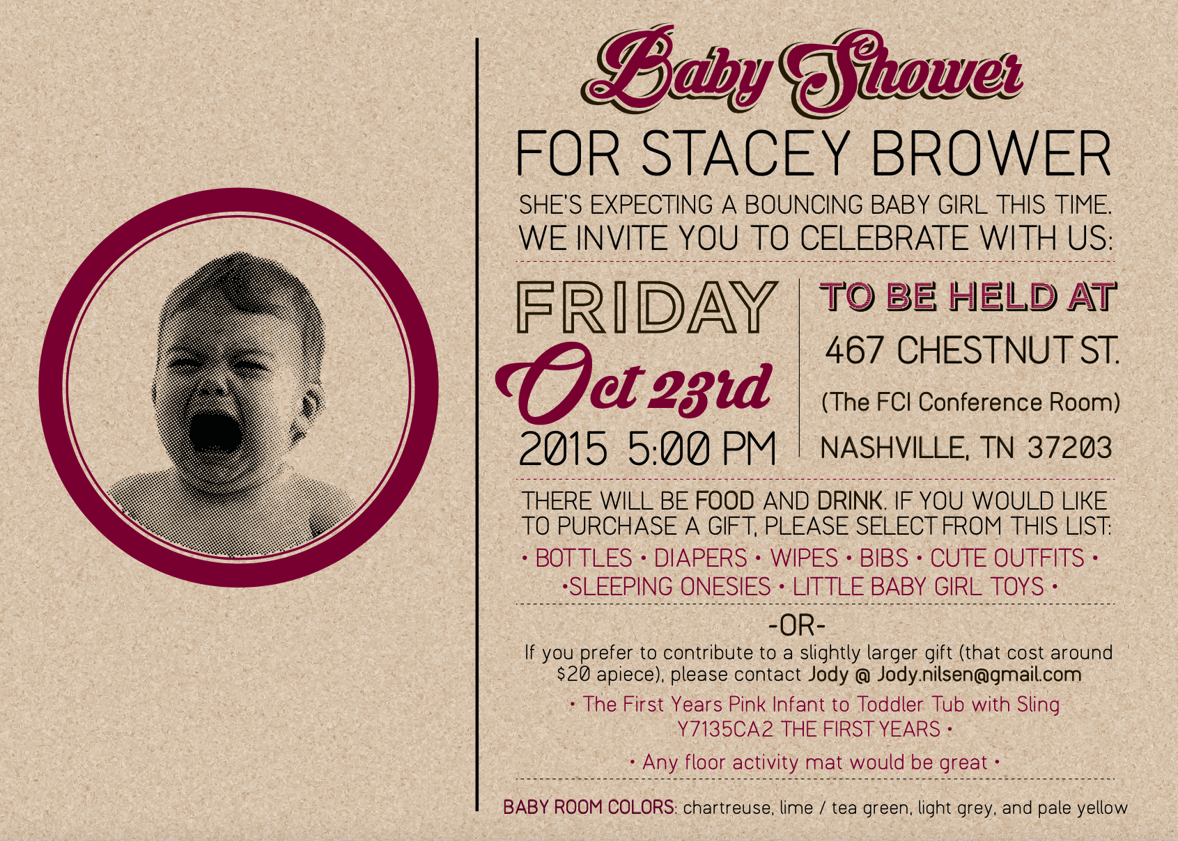 Postcard for Baby Shower