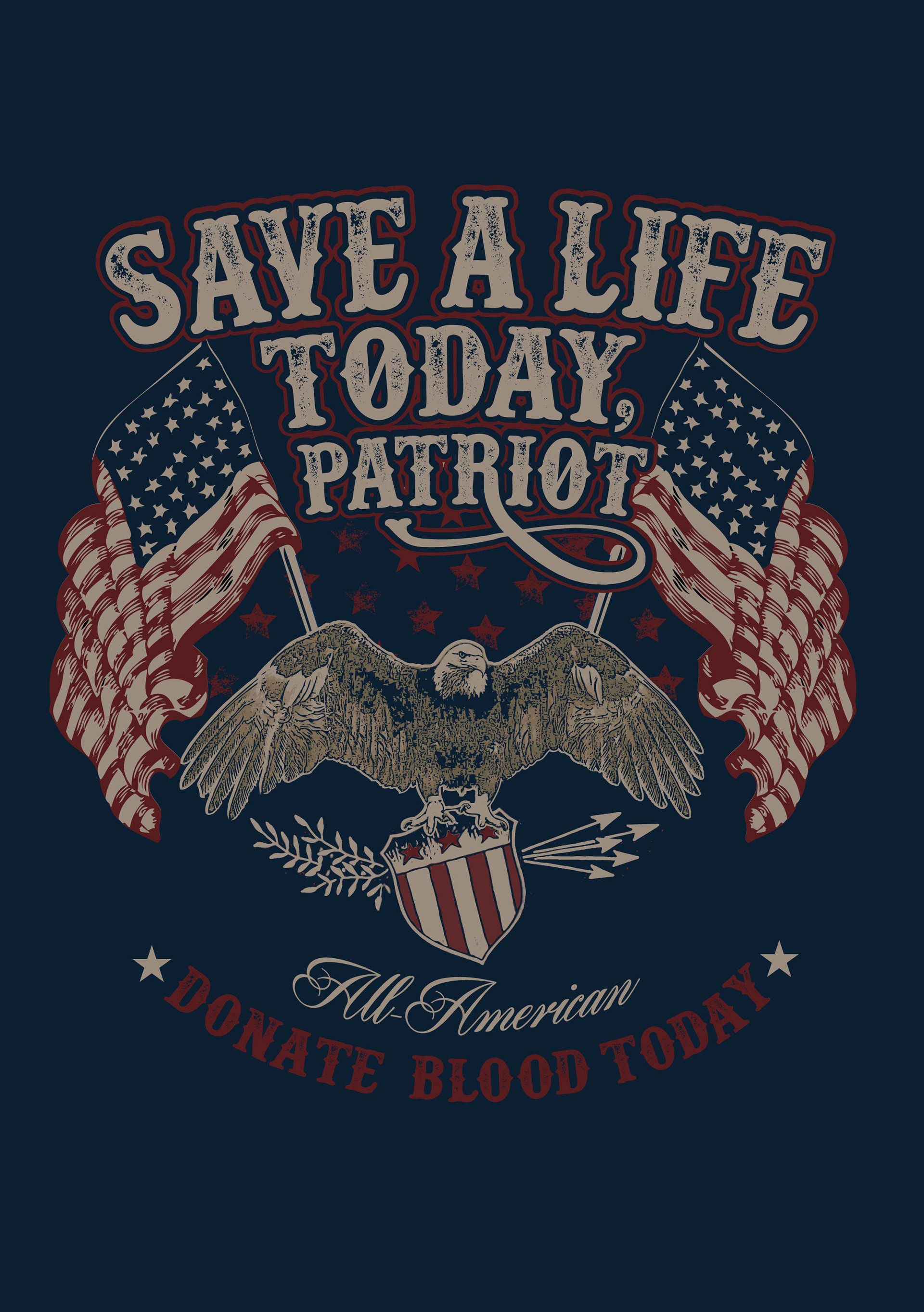 Patriotic themed blood donor shirt