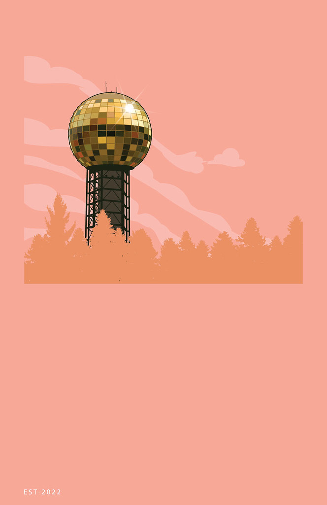 Creating images for a tshirt for a building in Knoxville -Built in Illustrator -  it was changed to a one color