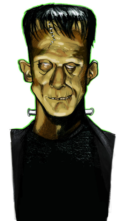 Frankenstein's Monster for halloween themed blood drive shirts