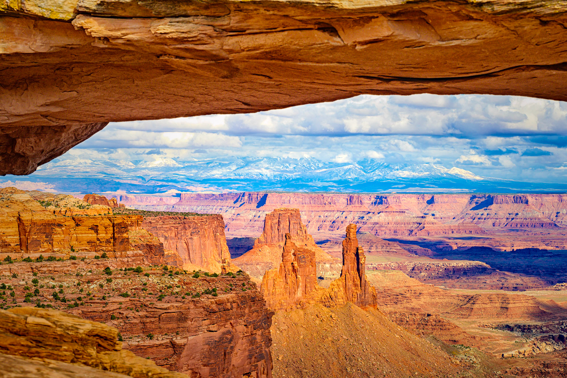 Canyon & Mountains from Mesa Arch