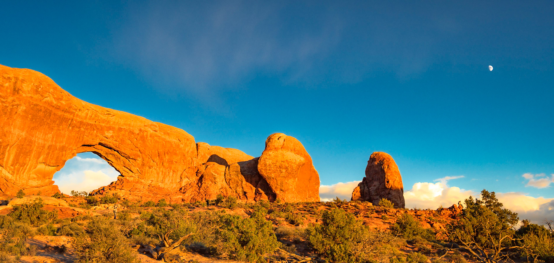 Moonrise and Window Arch