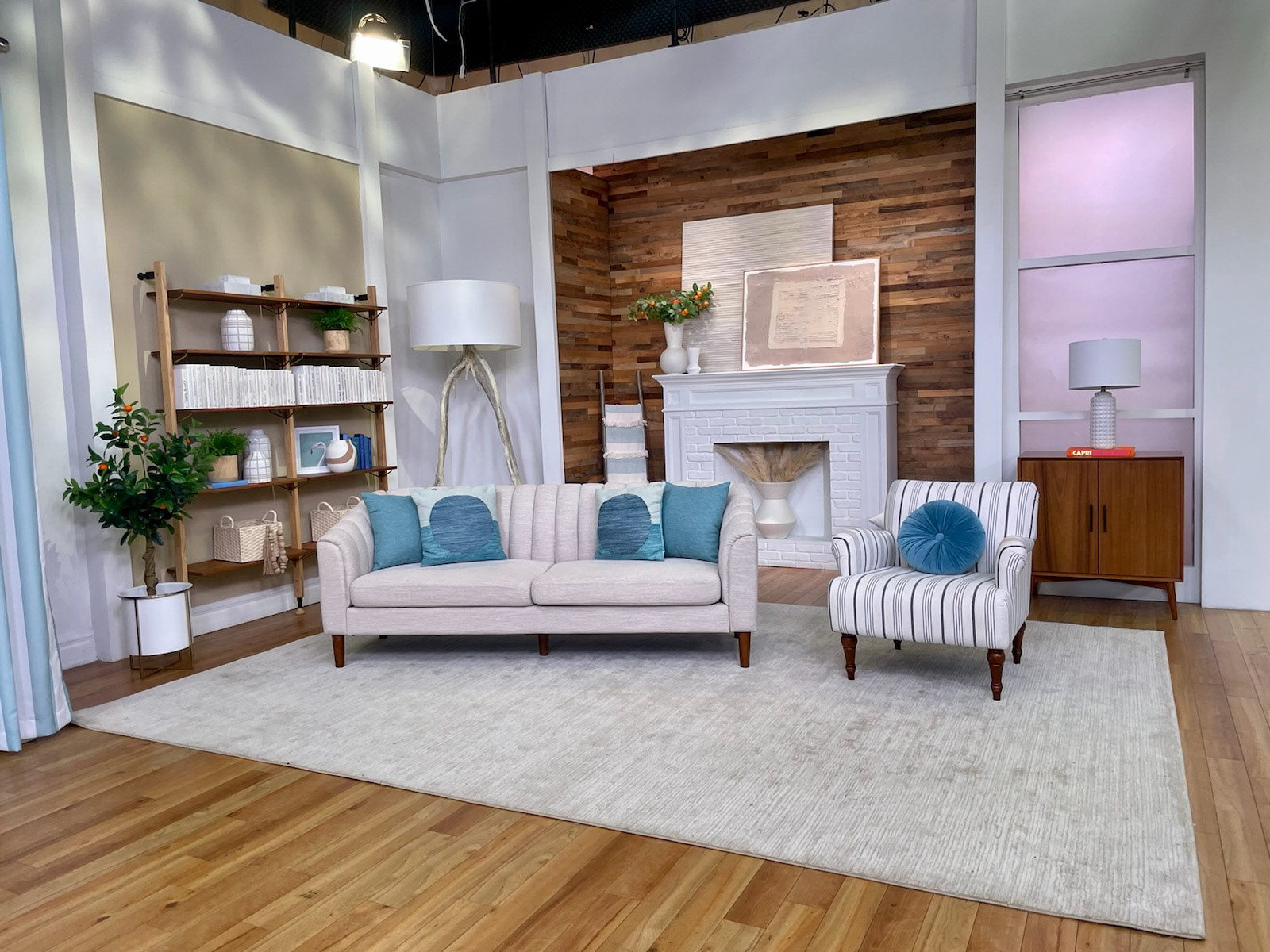 I created this set design at ShopHQ to support multiple categories of product being sold on live television, including fitness and home decor.