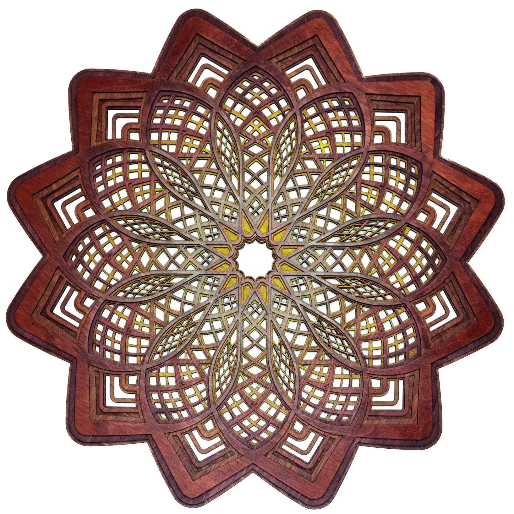 Radial Leaf Large Red yellow