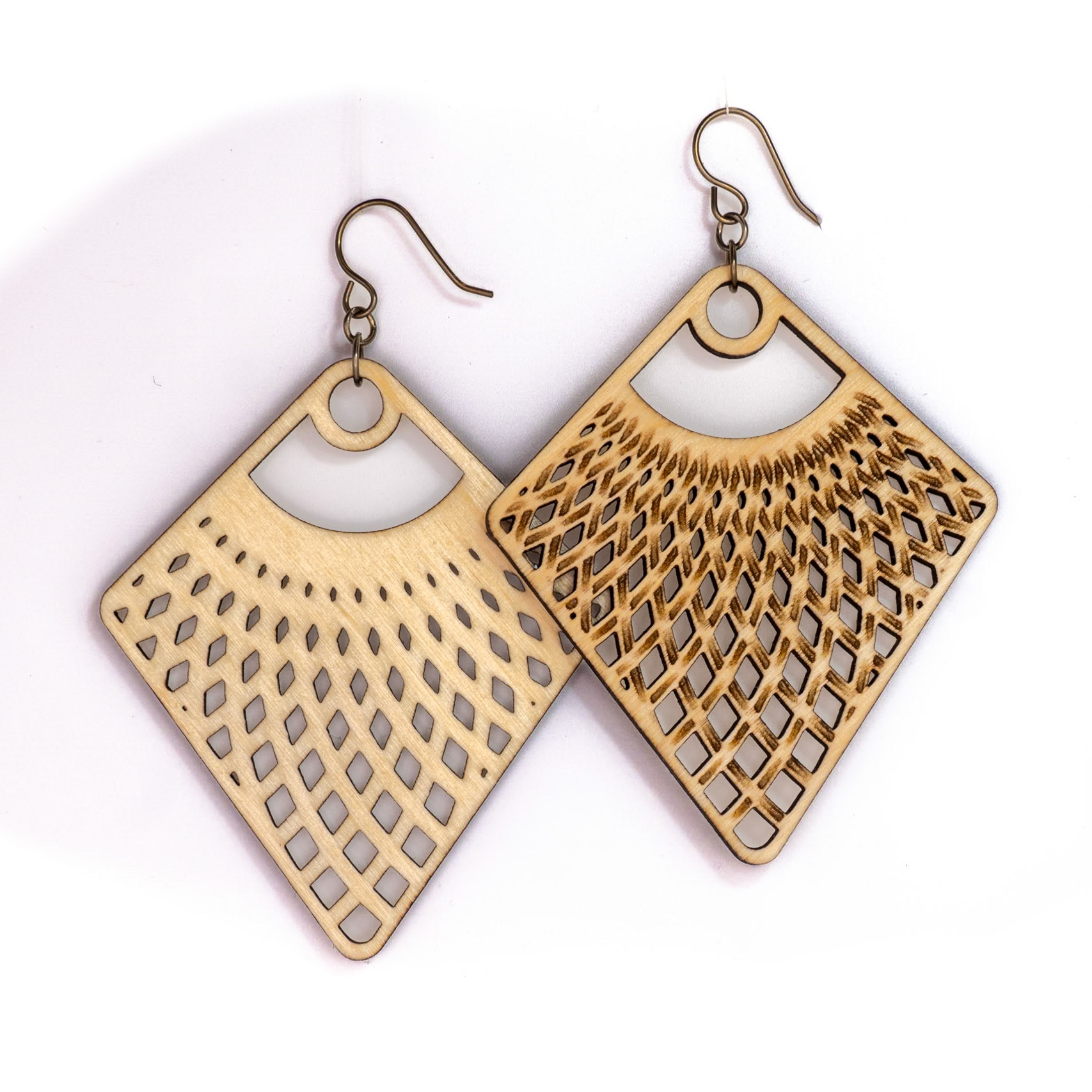 Laser cut Birch earrings