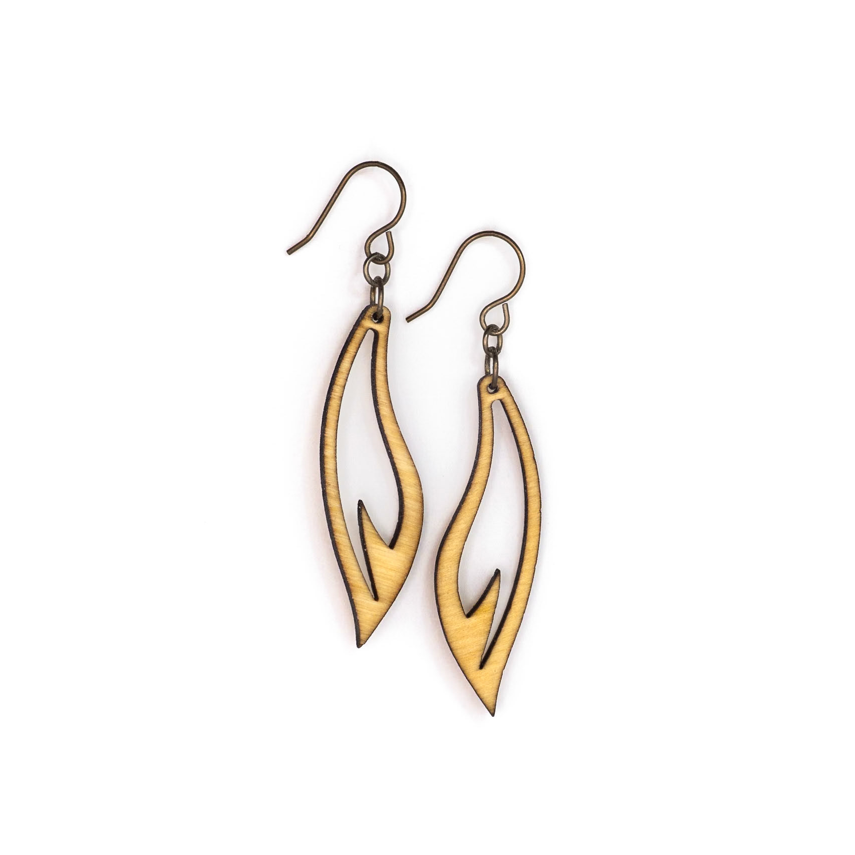 Laser cut birch earrings