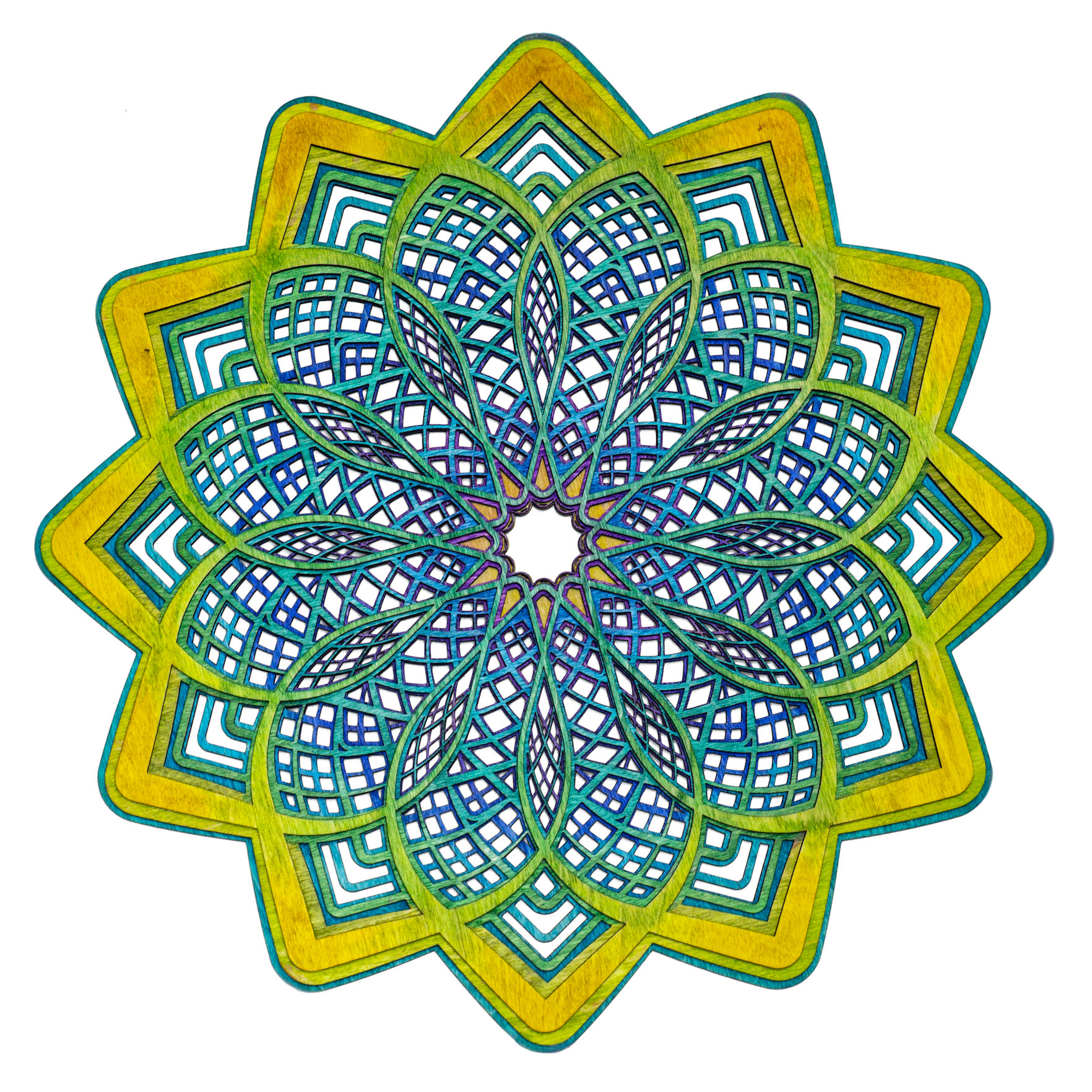 Radial Leaf Large Green yellow