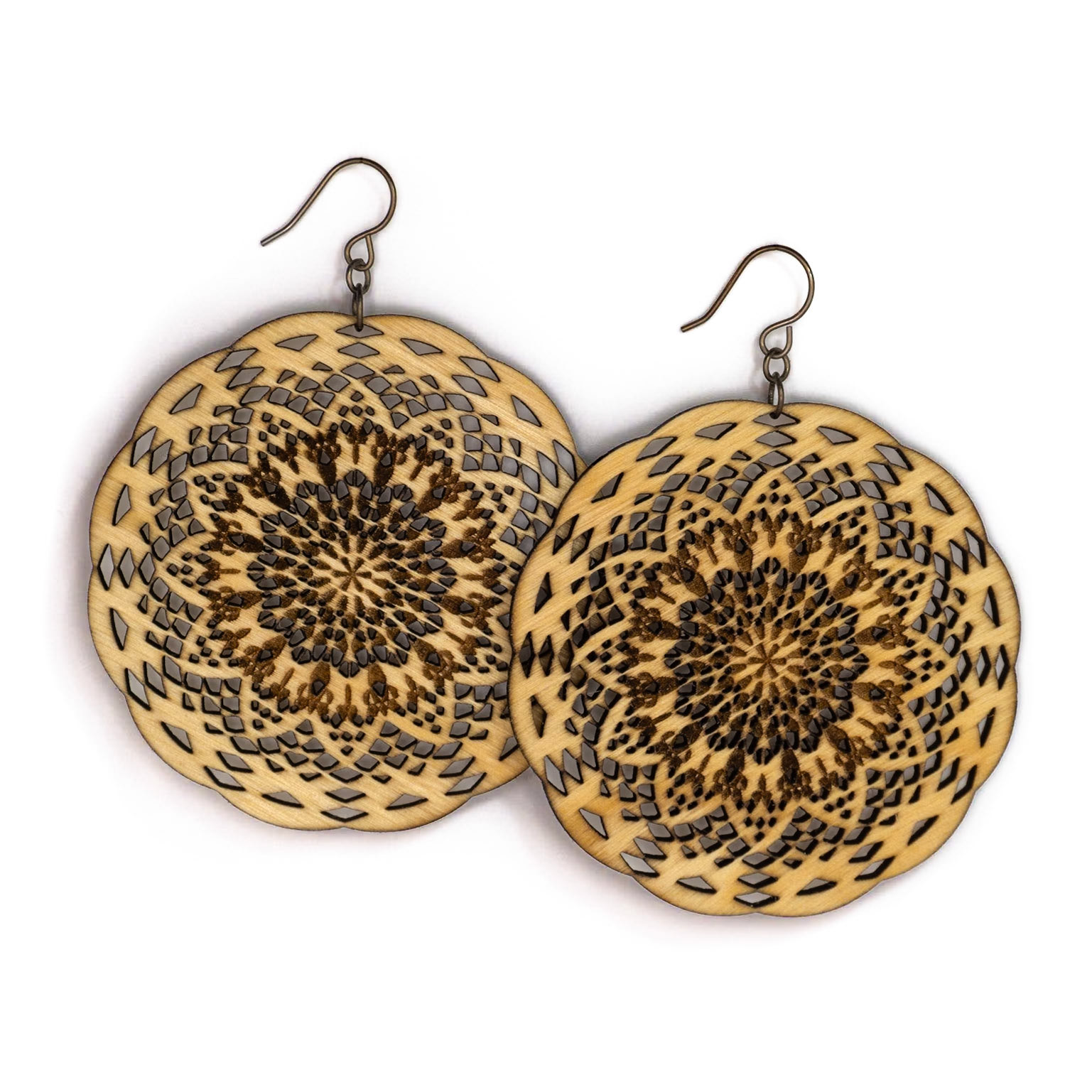 Laser cut Birch earrings