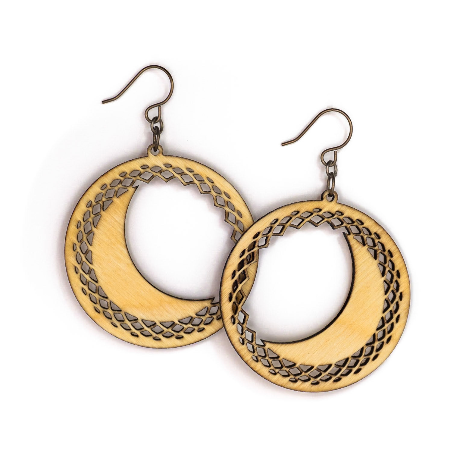 Laser cut Birch earrings