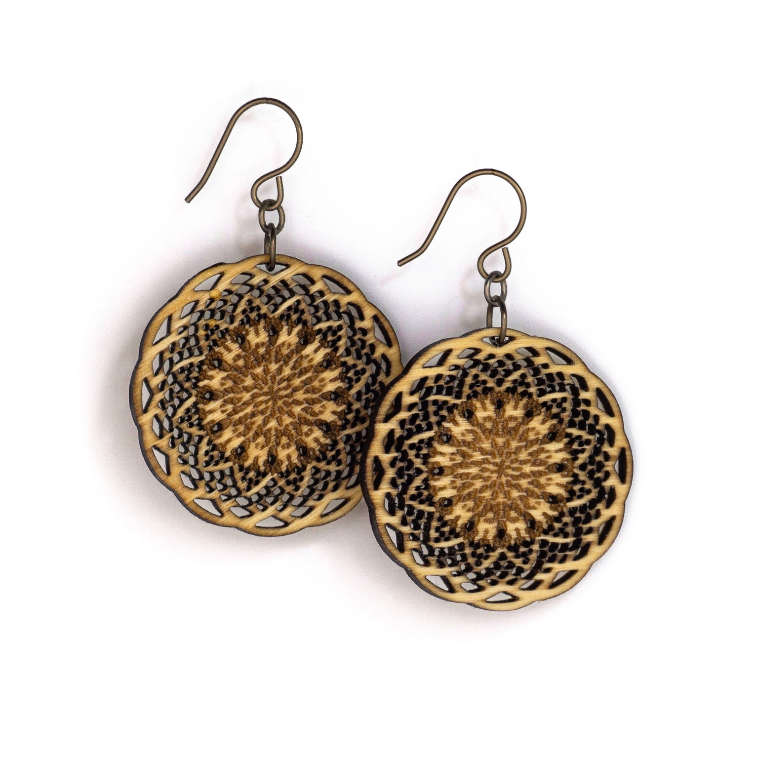 Laser cut Birch earrings