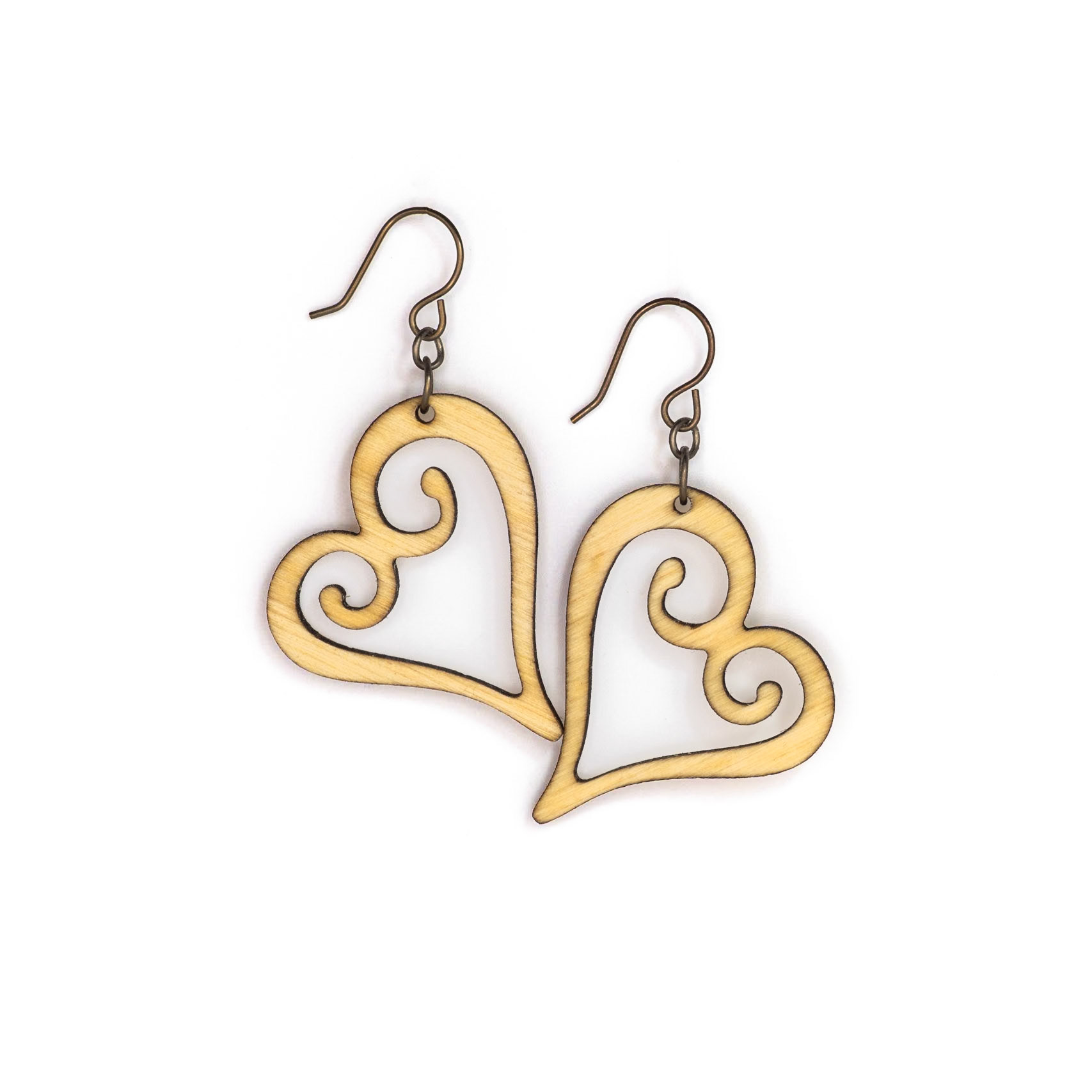 Laser cut birch earrings